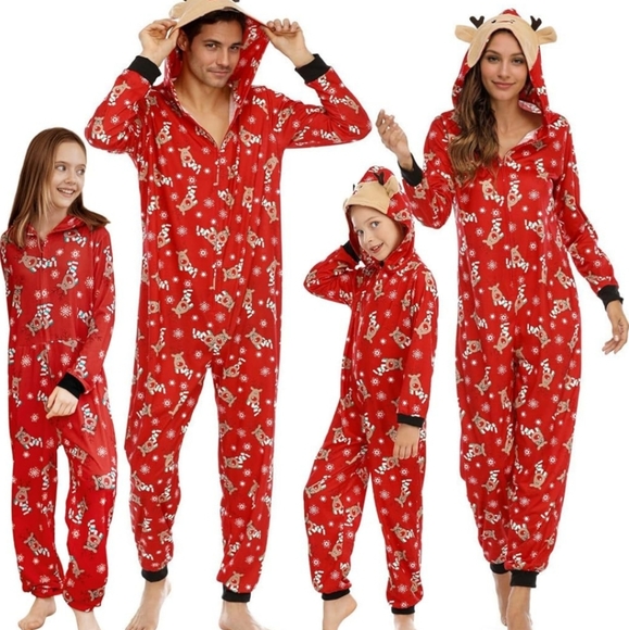 Other - Red Reindeer Christmas PJ'S Onesie